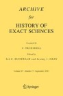 Archive For History Of Exact Sciences