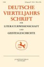 Deutsche Vierteljahrsschrift Fur Literaturwissenschaft Und Geistesgeschichte