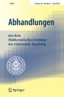 Abhandlungen Aus Dem Mathematischen Seminar Der Universitat Hamburg