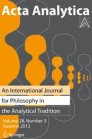 Acta Analytica-international Periodical For Philosophy In The Analytical Tradition