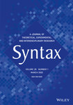 Syntax-a Journal Of Theoretical Experimental And Interdisciplinary Research